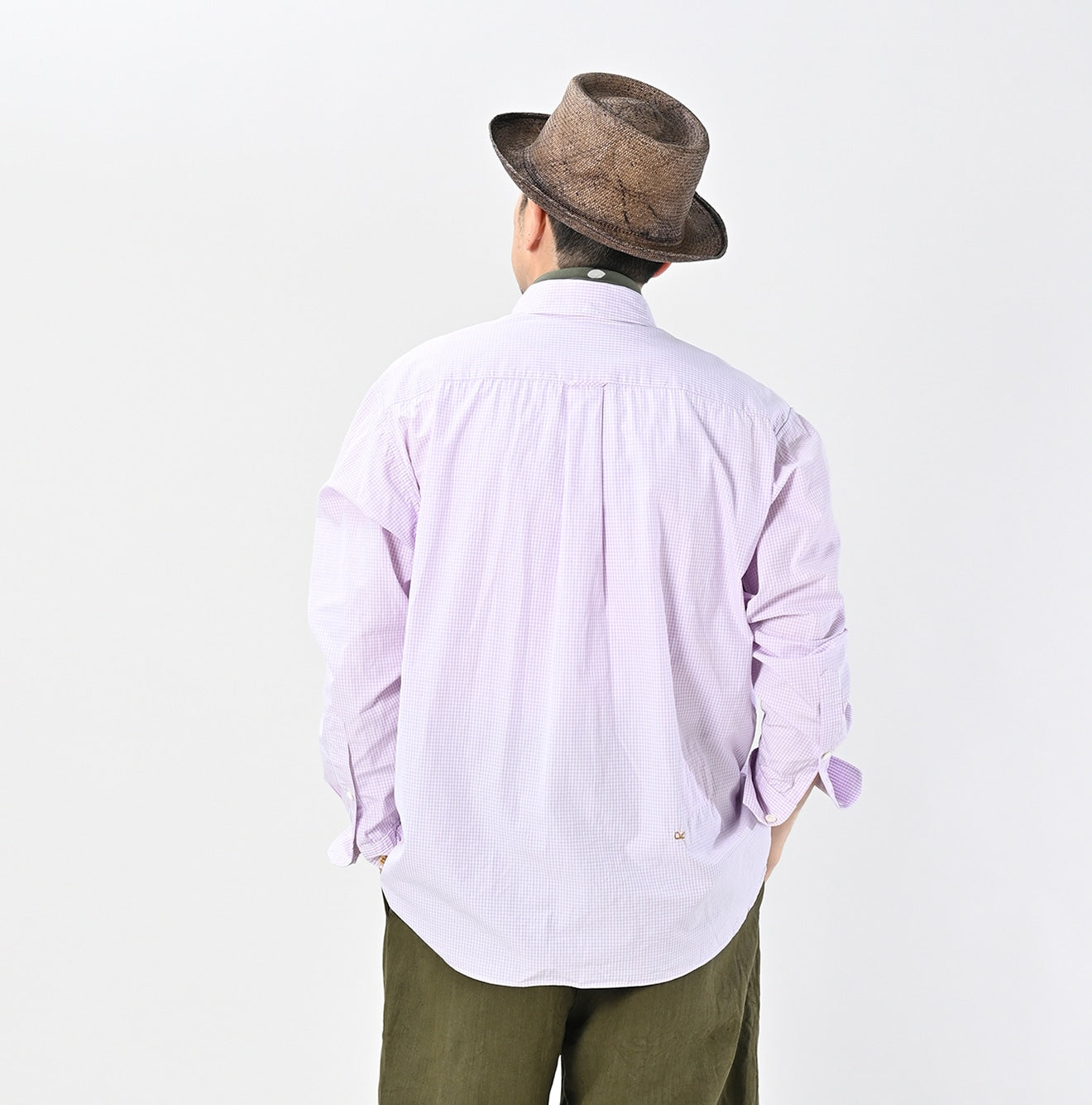 No.180 Miko 908 Ocean Button Down Shirt Detail Male Model
