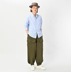 No.180 Miko 908 Ocean Button Down Shirt Detail Female Model