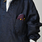 Indigo Linen Sateen 908 Duffer Shirt
