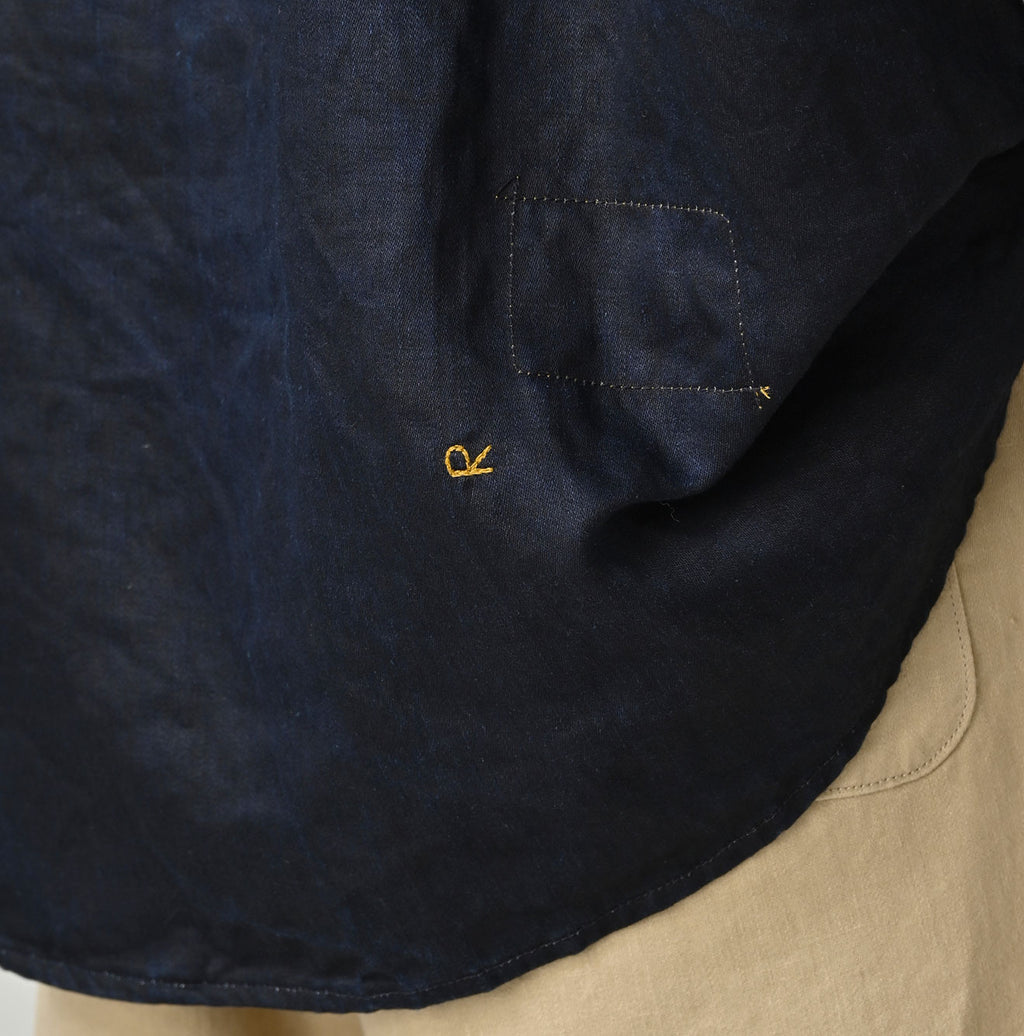 Indigo Linen Sateen 908 Duffer Shirt