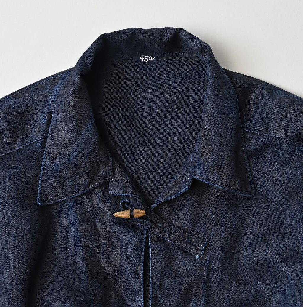 Indigo Linen Sateen 908 Duffer Shirt