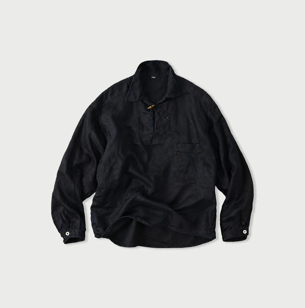 Indigo Linen Sateen 908 Duffer Shirt