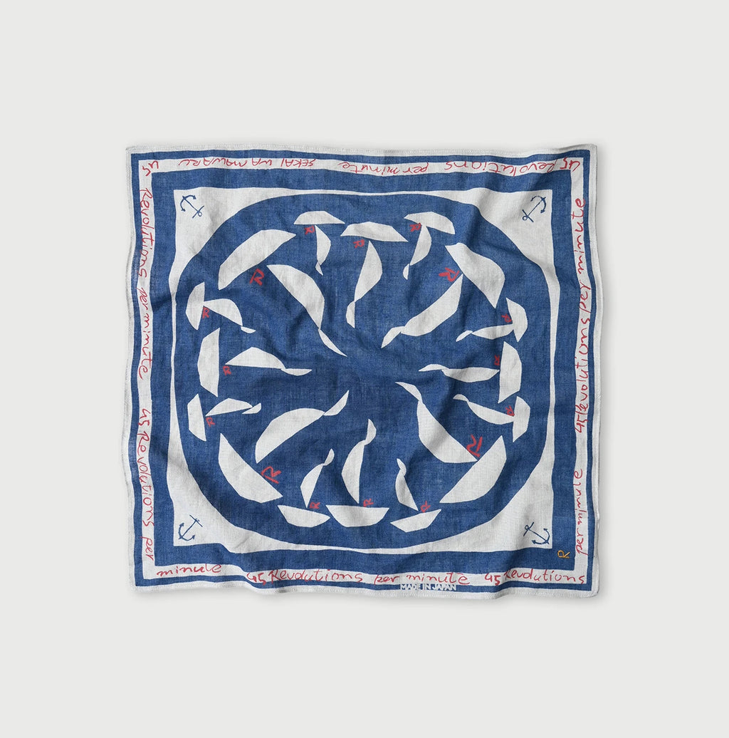Indigo Gauze Tri-color Bandana