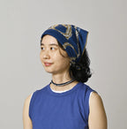 Indigo Gauze Tri-color Bandana