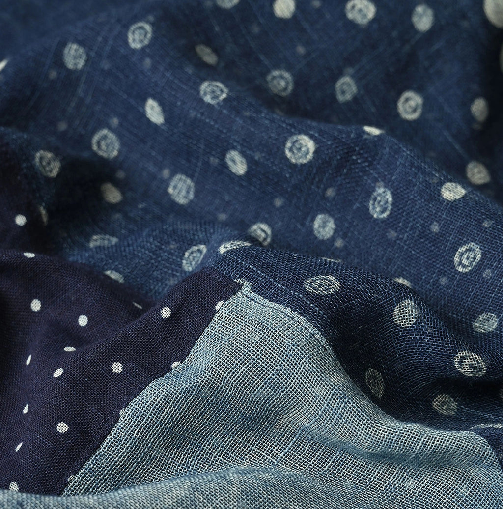 Indigo Gauze Bandana x Dots Stole