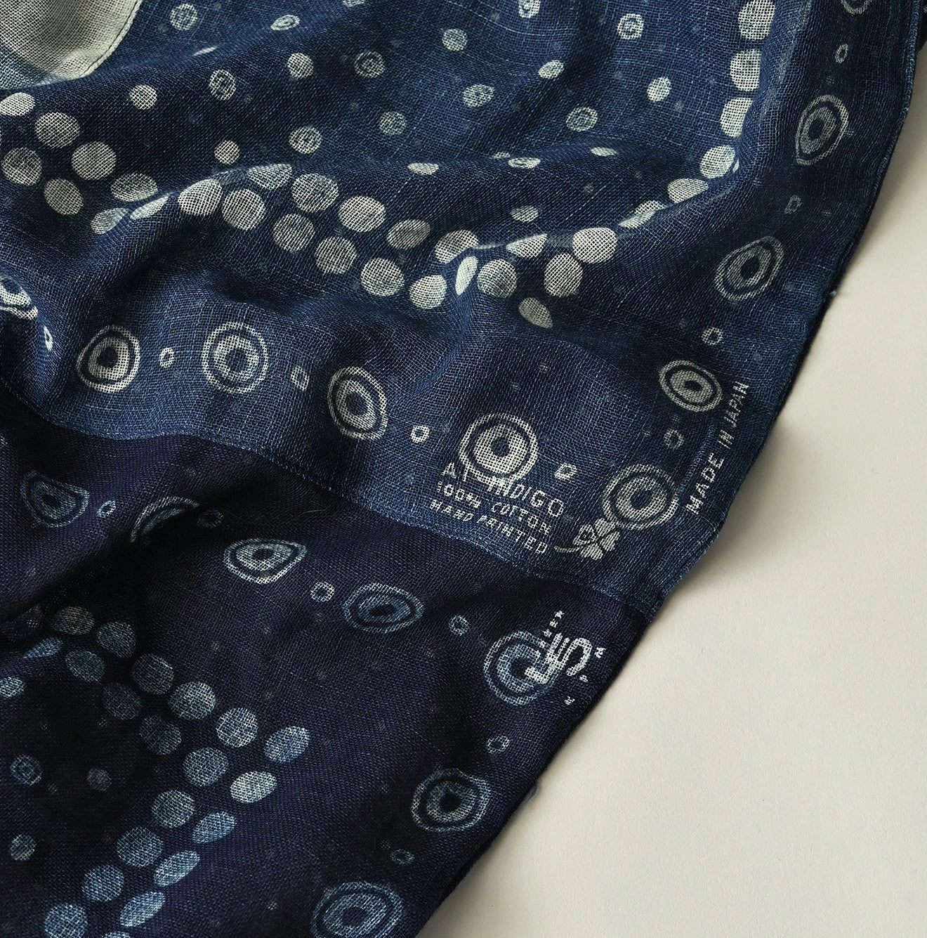 Indigo Gauze Bandana x Dots Stole