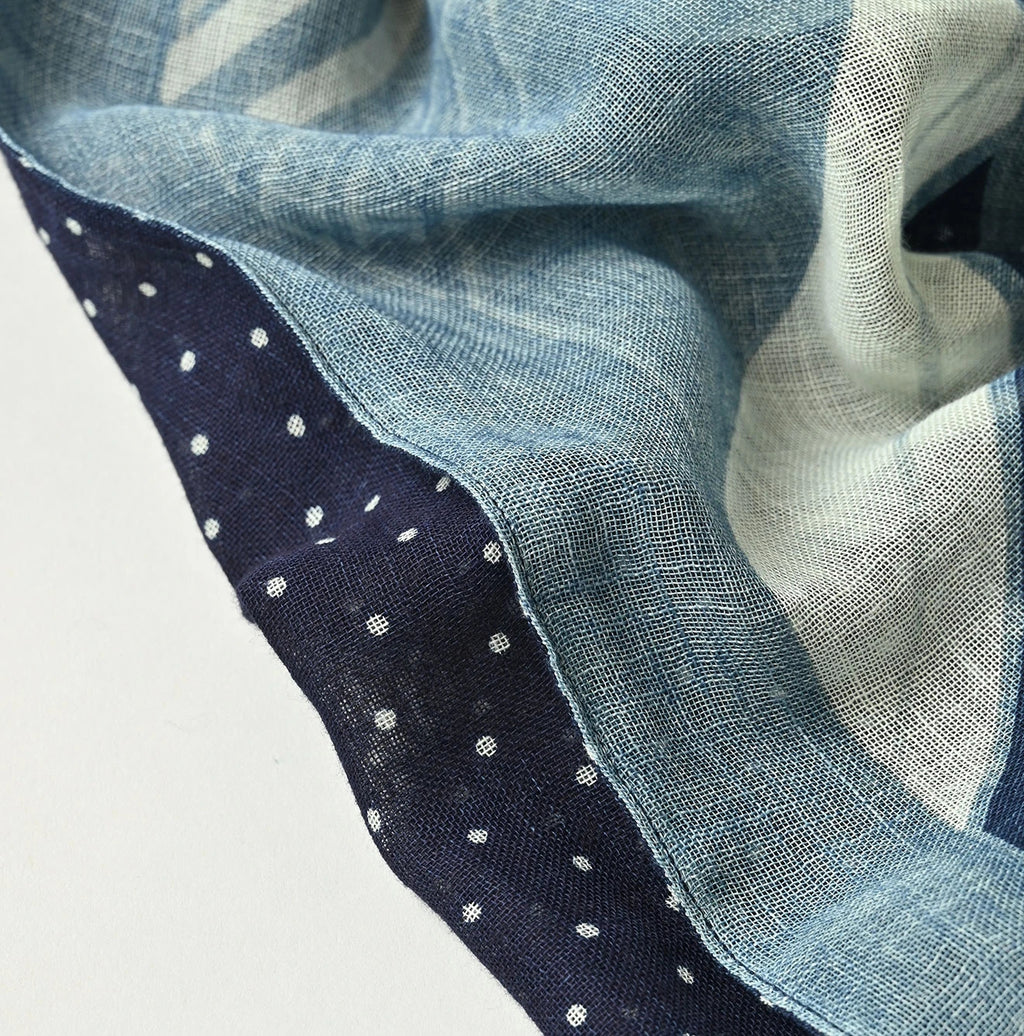 Indigo Gauze Bandana x Dots Stole