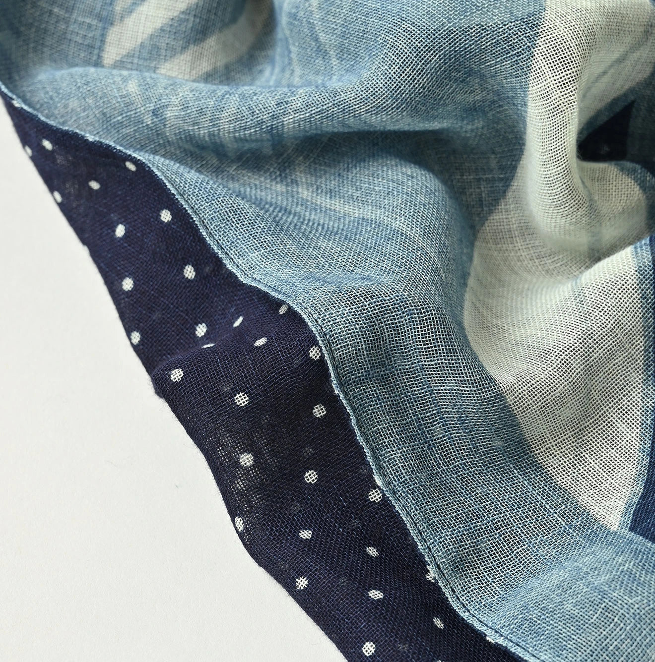 Indigo Gauze Bandana x Dots Stole