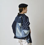 Indigo Gauze Bandana x Dots Stole