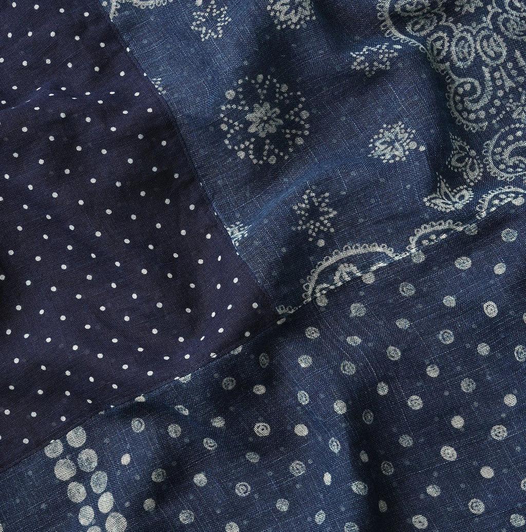Indigo Gauze Bandana x Dots Stole