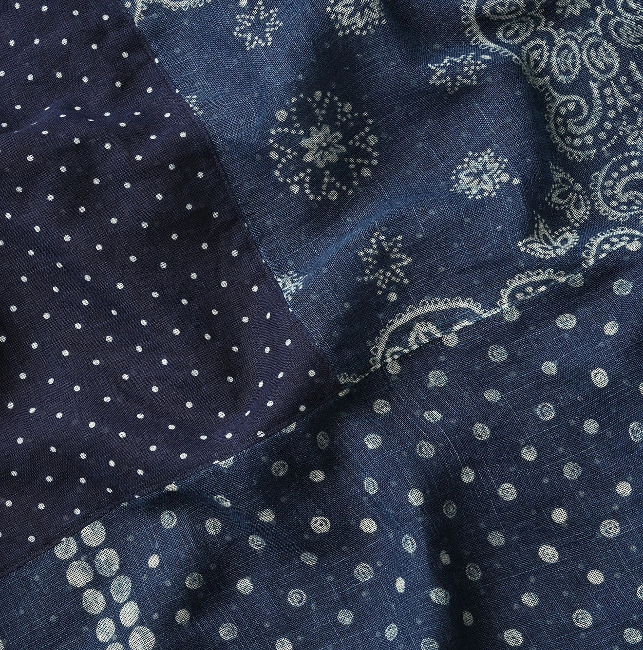 Indigo Gauze Bandana x Dots Stole