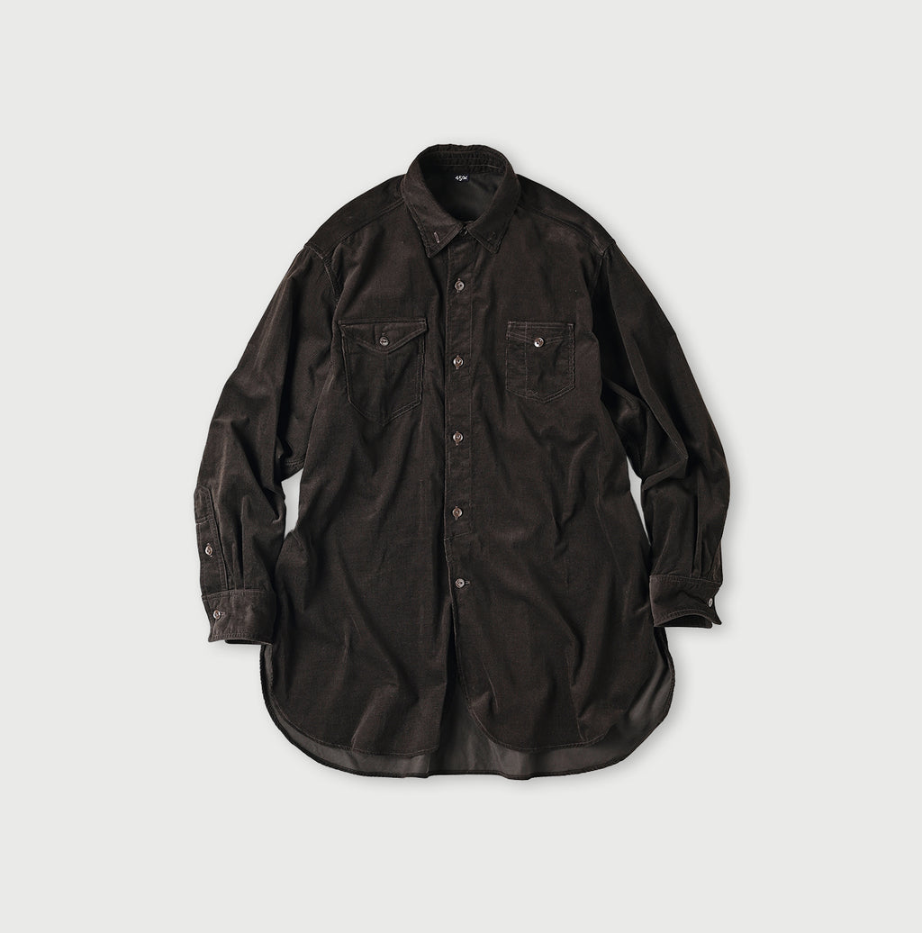 Pin Corduroy 908 Gatcha-Pocket Shirt Brown