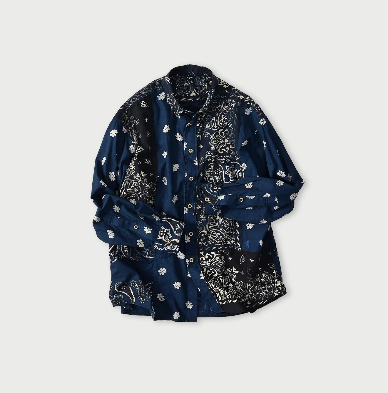 Indigo Hira Bandana Mix 908 Ocean Button Down Shirt