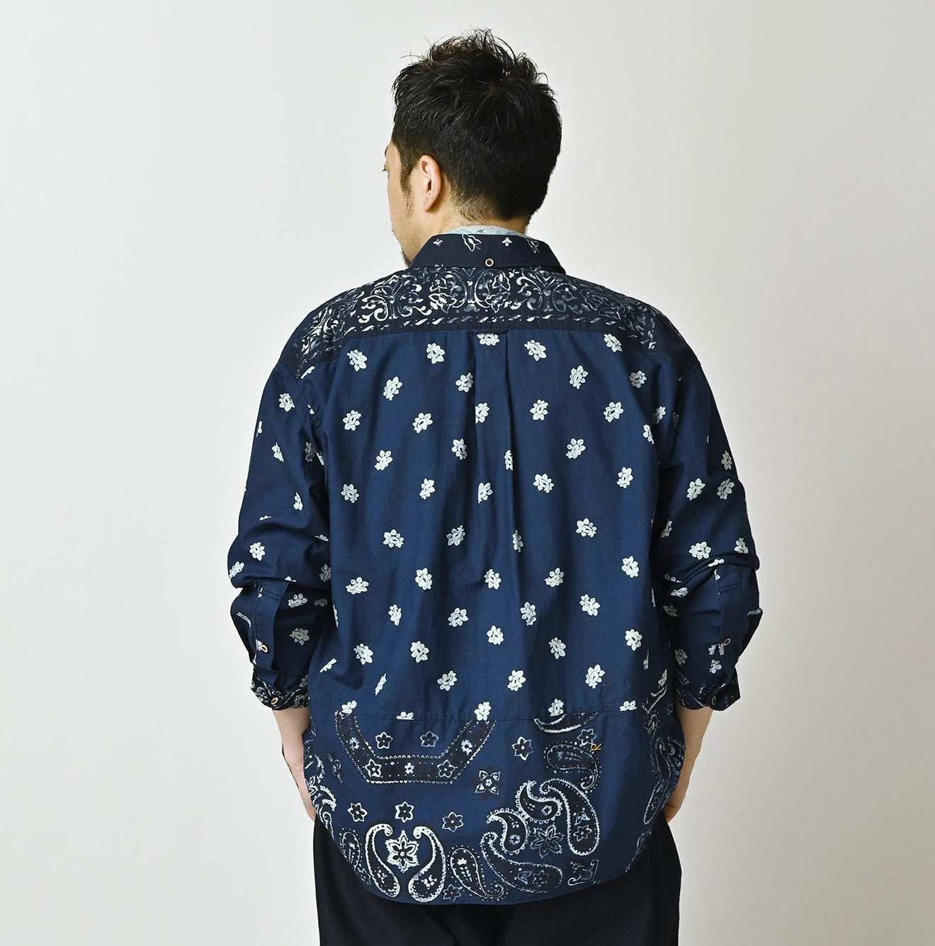Indigo Hira Bandana Mix 908 Ocean Button Down Shirt