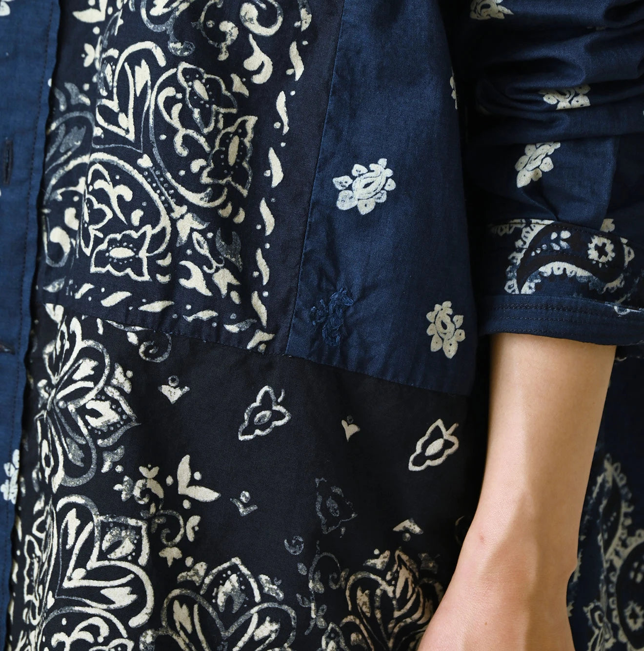 Indigo Hira Bandana Mix 908 Ocean Button Down Shirt