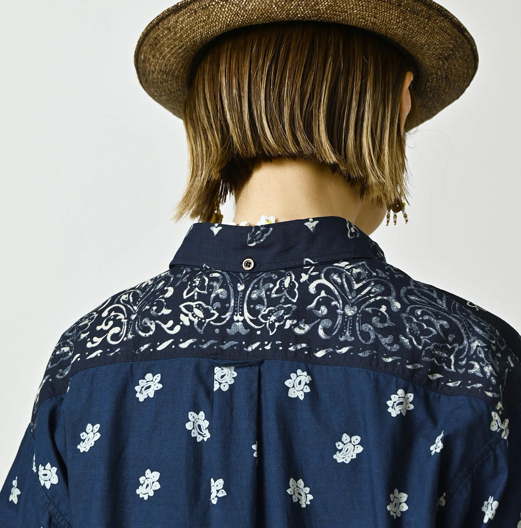Indigo Hira Bandana Mix 908 Ocean Button Down Shirt