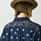 Indigo Hira Bandana Mix 908 Ocean Button Down Shirt