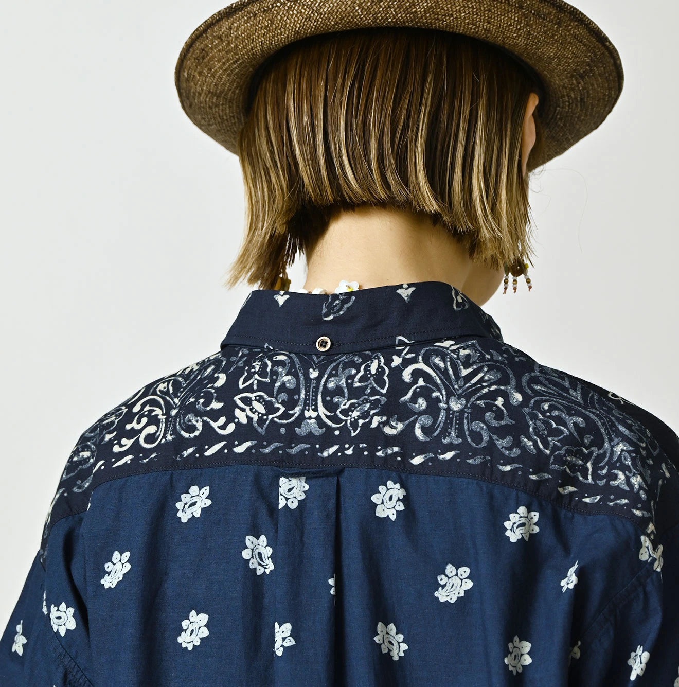 Indigo Hira Bandana Mix 908 Ocean Button Down Shirt