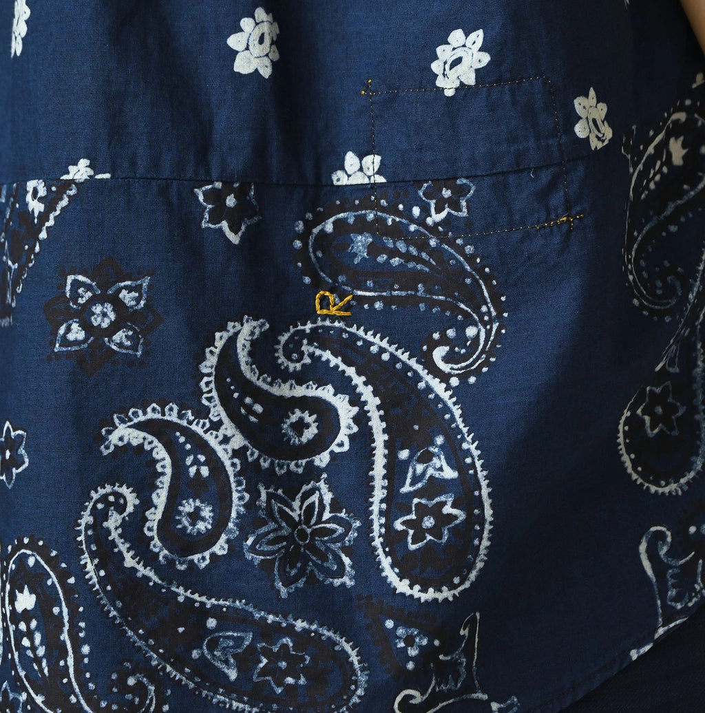 Indigo Hira Bandana Mix 908 Ocean Button Down Shirt