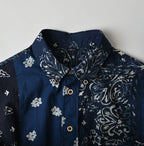 Indigo Hira Bandana Mix 908 Ocean Button Down Shirt