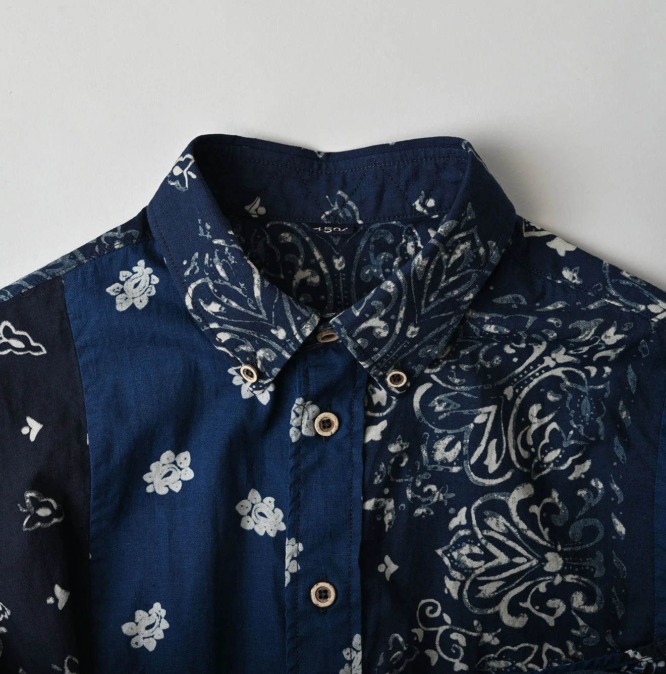 Indigo Hira Bandana Mix 908 Ocean Button Down Shirt