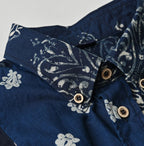 Indigo Hira Bandana Mix 908 Ocean Button Down Shirt