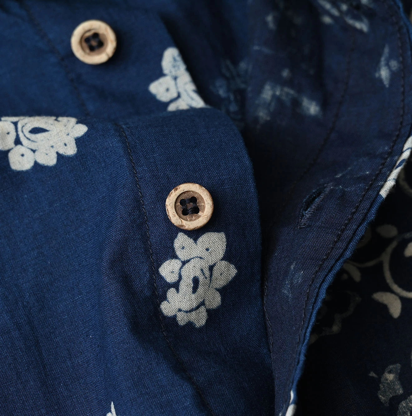 Indigo Hira Bandana Mix 908 Ocean Button Down Shirt