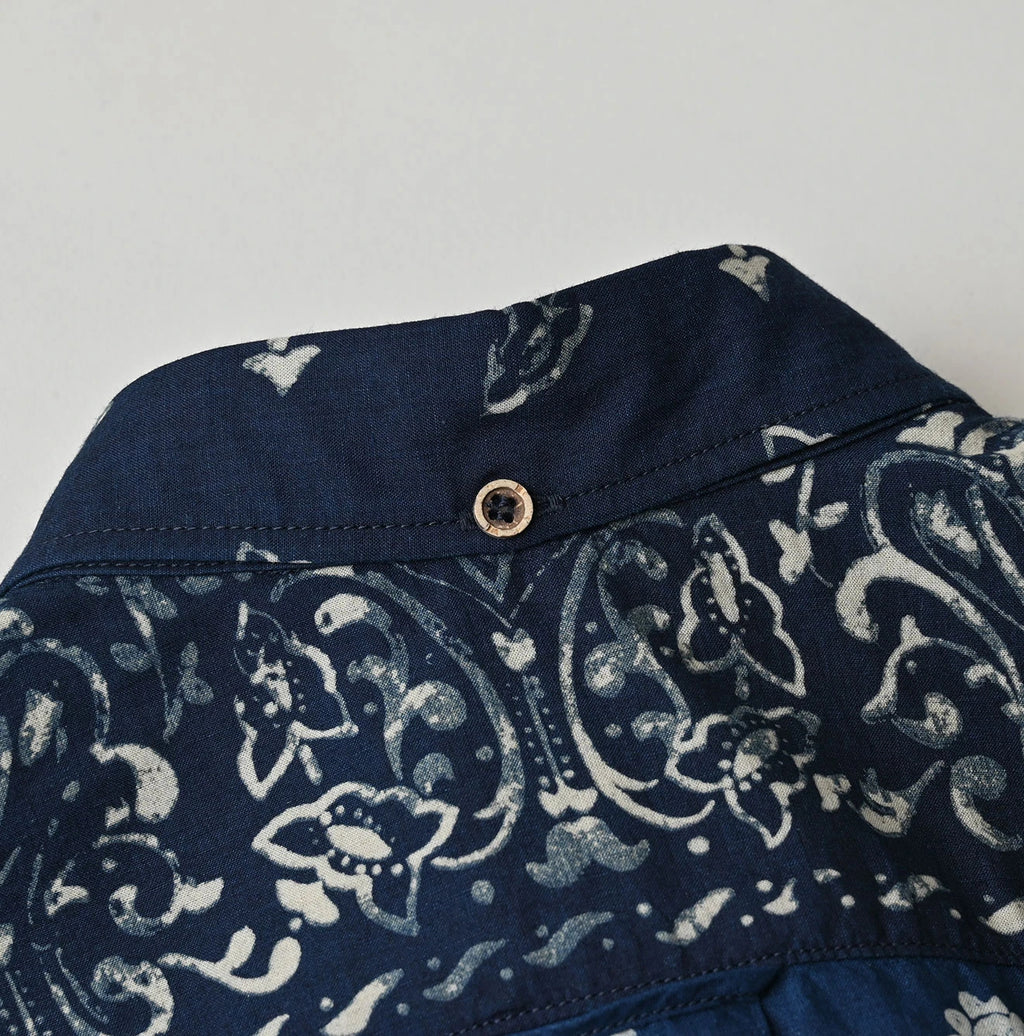 Indigo Hira Bandana Mix 908 Ocean Button Down Shirt