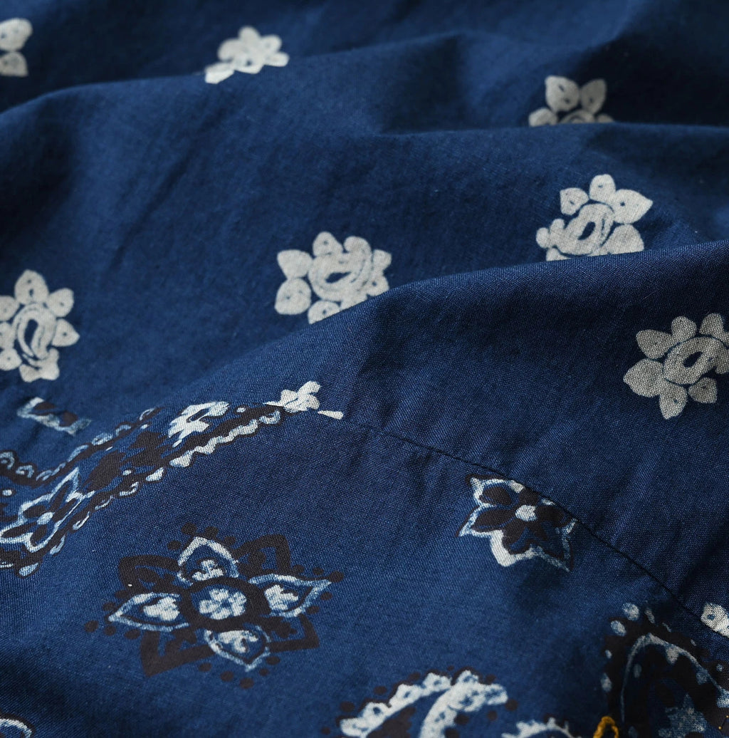 Indigo Hira Bandana Mix 908 Ocean Button Down Shirt