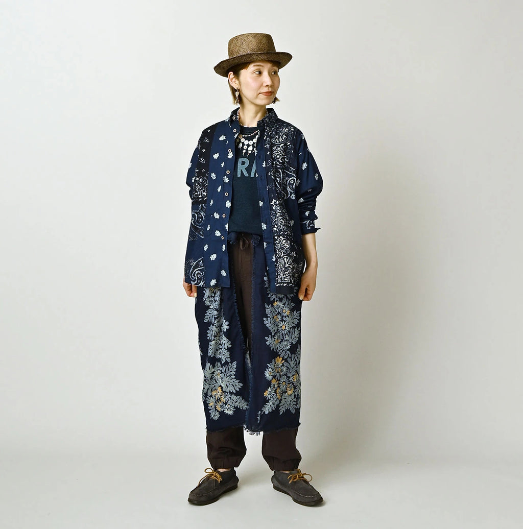Indigo Hira Bandana Mix 908 Ocean Button Down Shirt