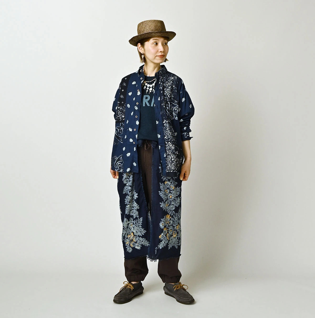 Indigo Hira Bandana Mix 908 Ocean Button Down Shirt