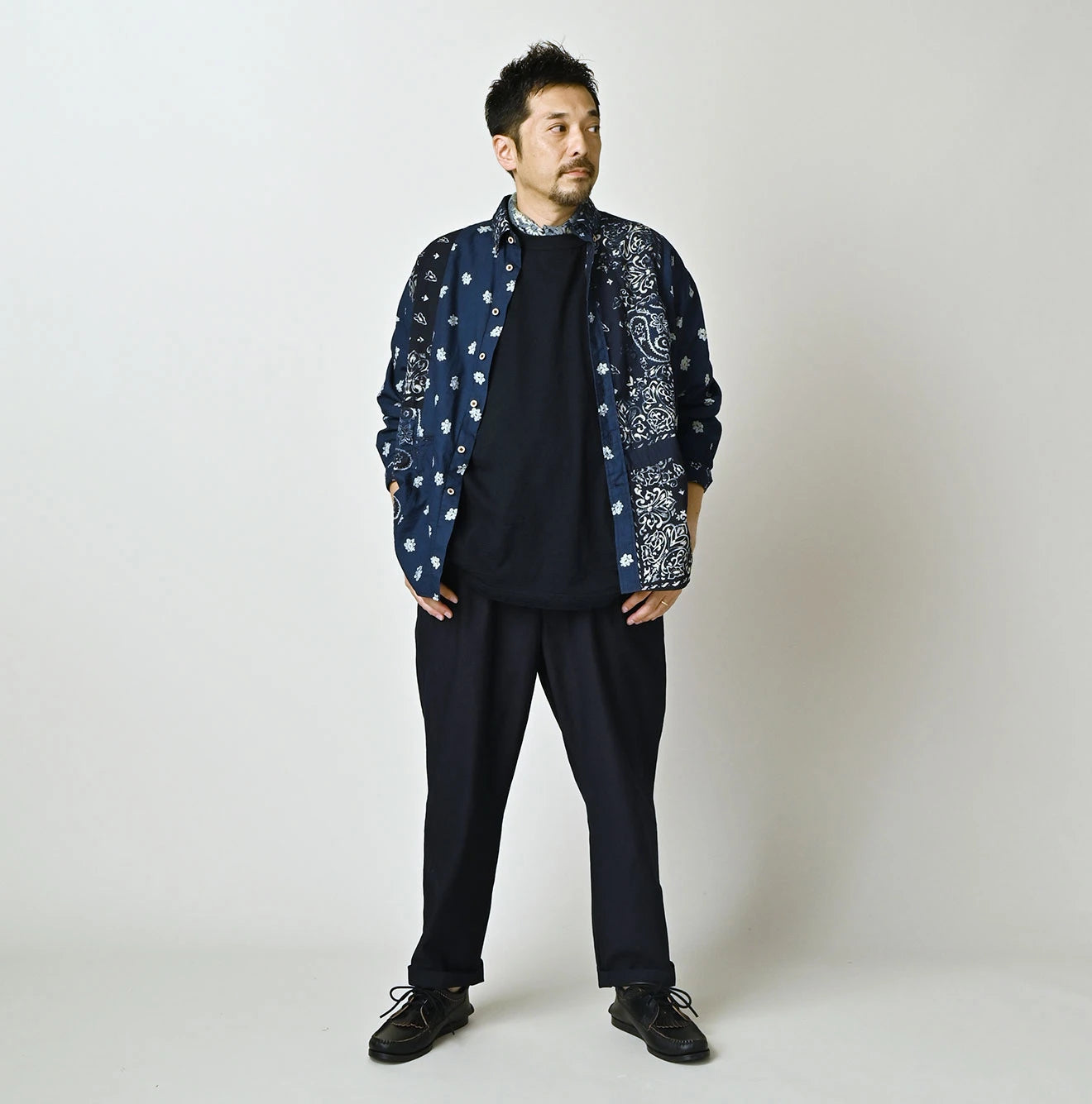 Indigo Hira Bandana Mix 908 Ocean Button Down Shirt