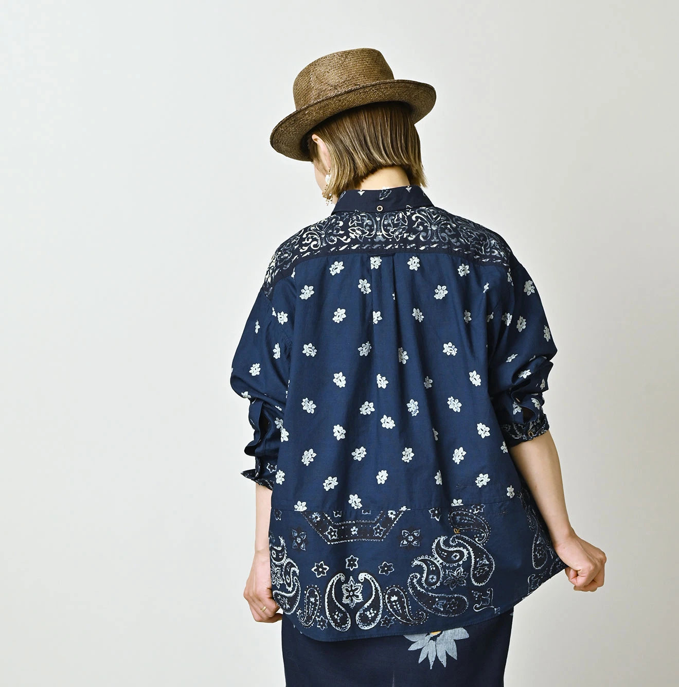 Indigo Hira Bandana Mix 908 Ocean Button Down Shirt