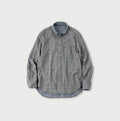 Indigo Fuwafuwa Double Woven 908 Loafer Button Down Shirt Glen Check