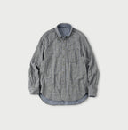Indigo Fuwafuwa Double Woven 908 Loafer Button Down Shirt Glen Check