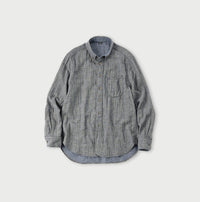 Indigo Fuwafuwa Double Woven 908 Loafer Button Down Shirt
