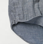 Indigo Fuwafuwa Double Woven 908 Loafer Button Down Shirt Detail