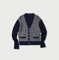Combed Wool 908 Rib Cleric Cardigan Gray Top Base