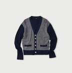 Combed Wool 908 Rib Cleric Cardigan Gray Top Base