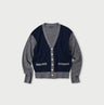 Combed Wool 908 Rib Cleric Cardigan Navy Base