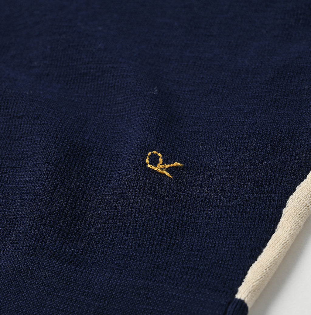 Combed Wool 908 Rib Cleric Cardigan Detail