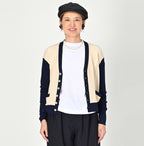 Combed Wool 908 Rib Cleric Cardigan Female Model