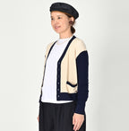 Combed Wool 908 Rib Cleric Cardigan Female Model