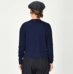Combed Wool 908 Rib Cleric Cardigan Female Model