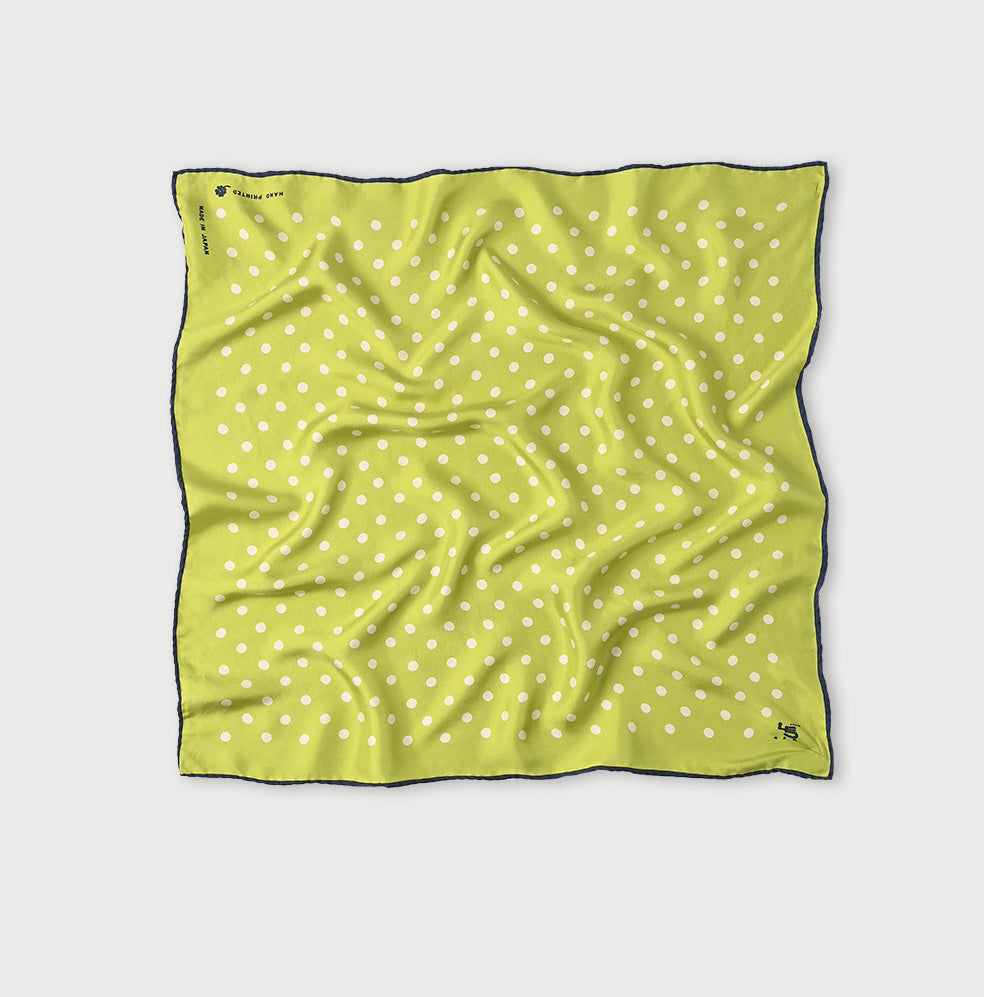 Silk Polka Dot Big Bandana Green
