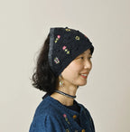 Indigo Pom-pom Flower Hair Band
