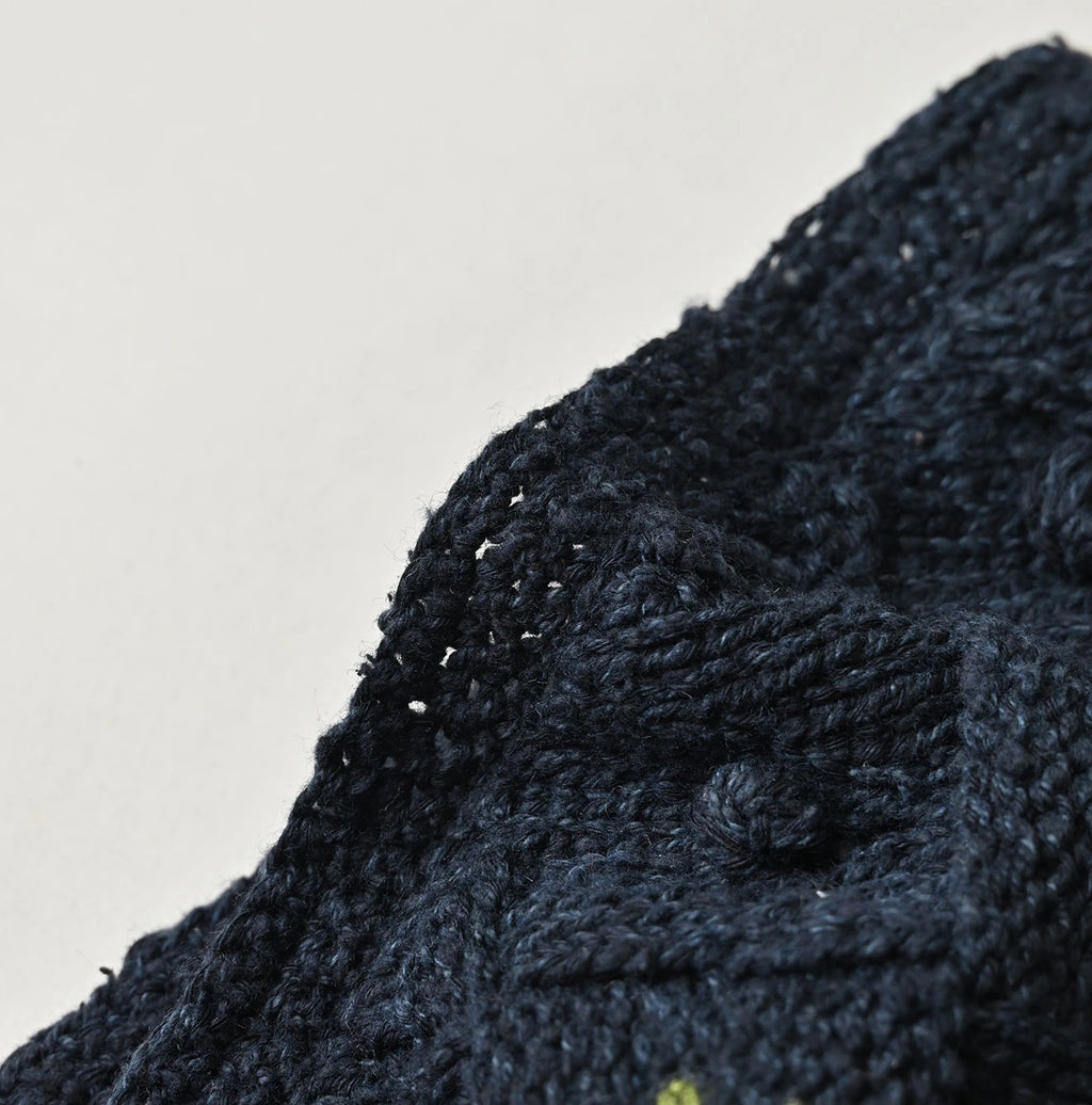 Indigo Pom-pom Flower Hair Band