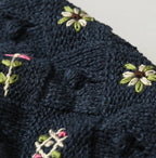 Indigo Pom-pom Flower Hair Band