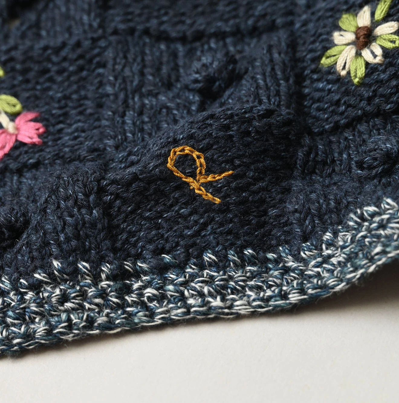 Indigo Pom-pom Flower Hair Band