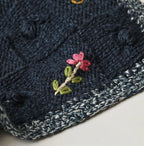 Indigo Pom-pom Flower Hair Band